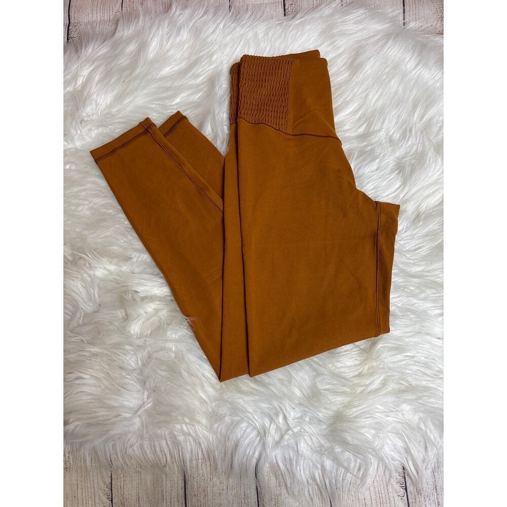 Aerie Offline 7/8 Leggings Burnt Orange Ruche Waist Size S NEW READ DESC